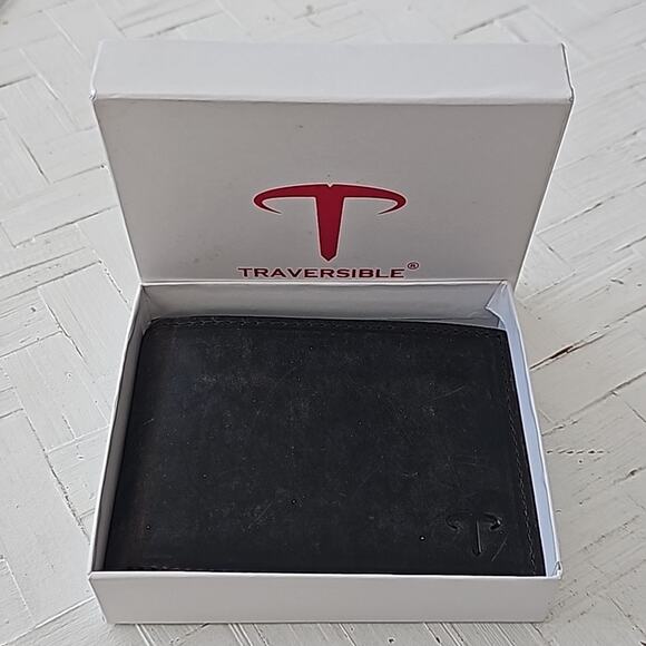 Traversible Slim Front Pocket Wallet for Men RFID Leather 8 Slots Brown (NIB) - Picture 5 of 6